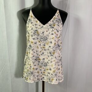 LOFT Pale Pink Embroidered Floral Double V-Neck Strappy Camisole